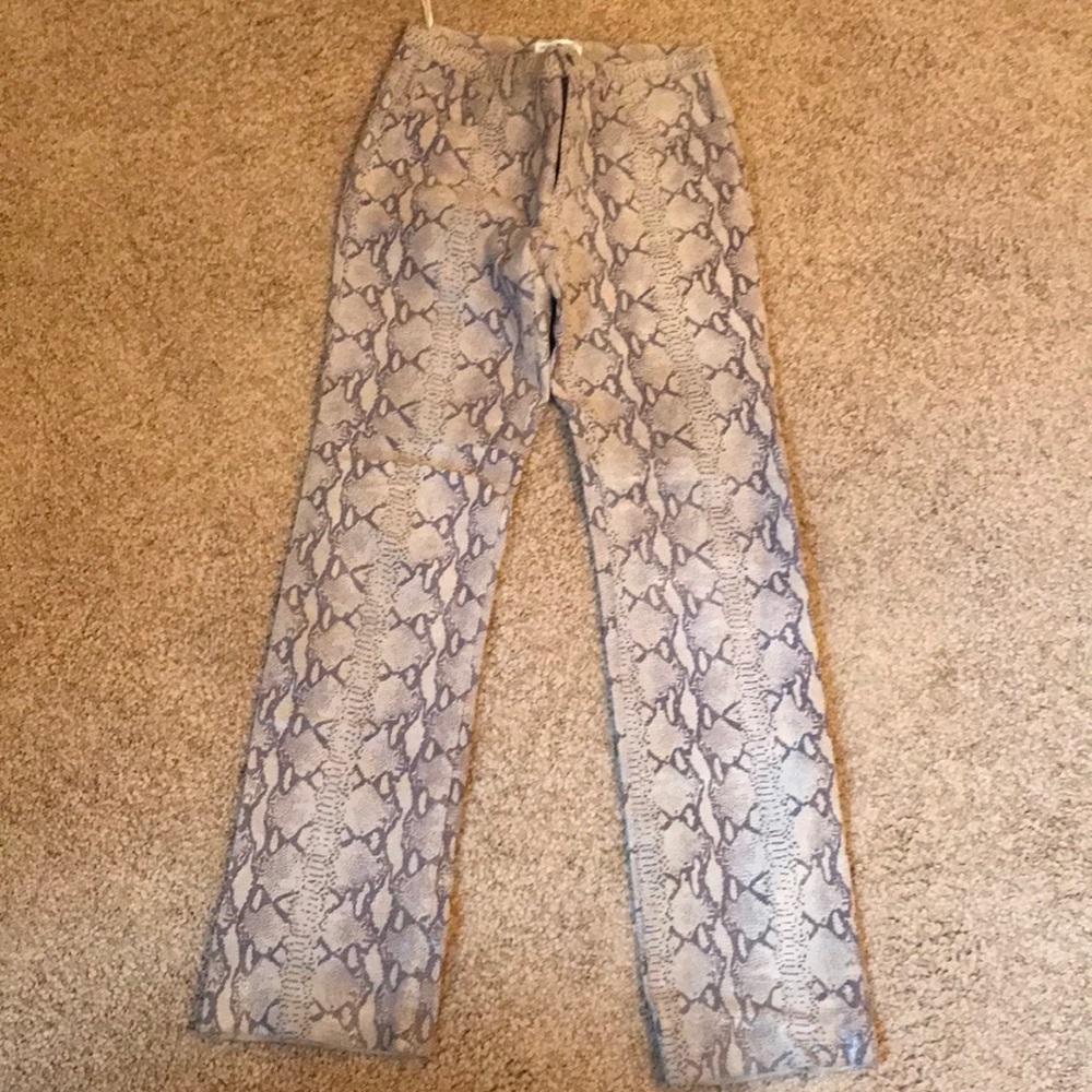 Leather snake skin trousers - Hugo Buscati - Sz 8